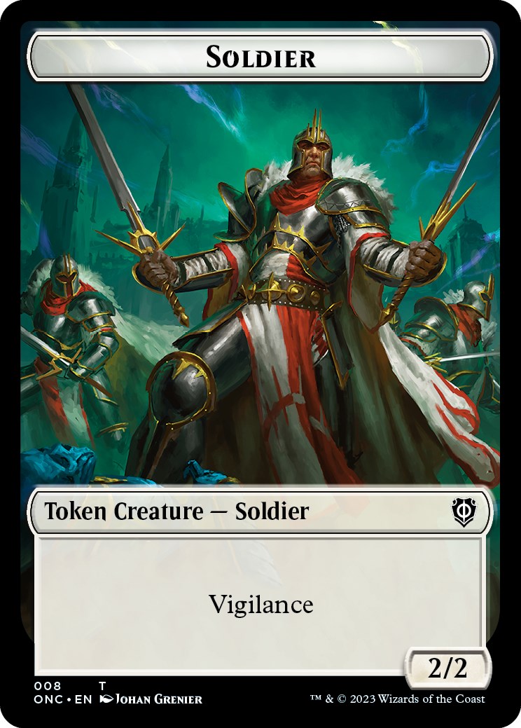 Soldier (008) // Angel Double-Sided Token [Phyrexia: All Will Be One Commander Tokens] | North Game Den