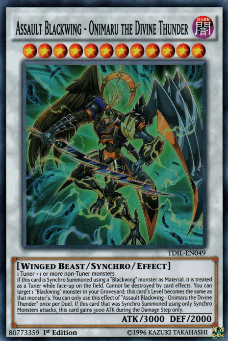 Assault Blackwing - Onimaru the Divine Thunder [TDIL-EN049] Super Rare | North Game Den