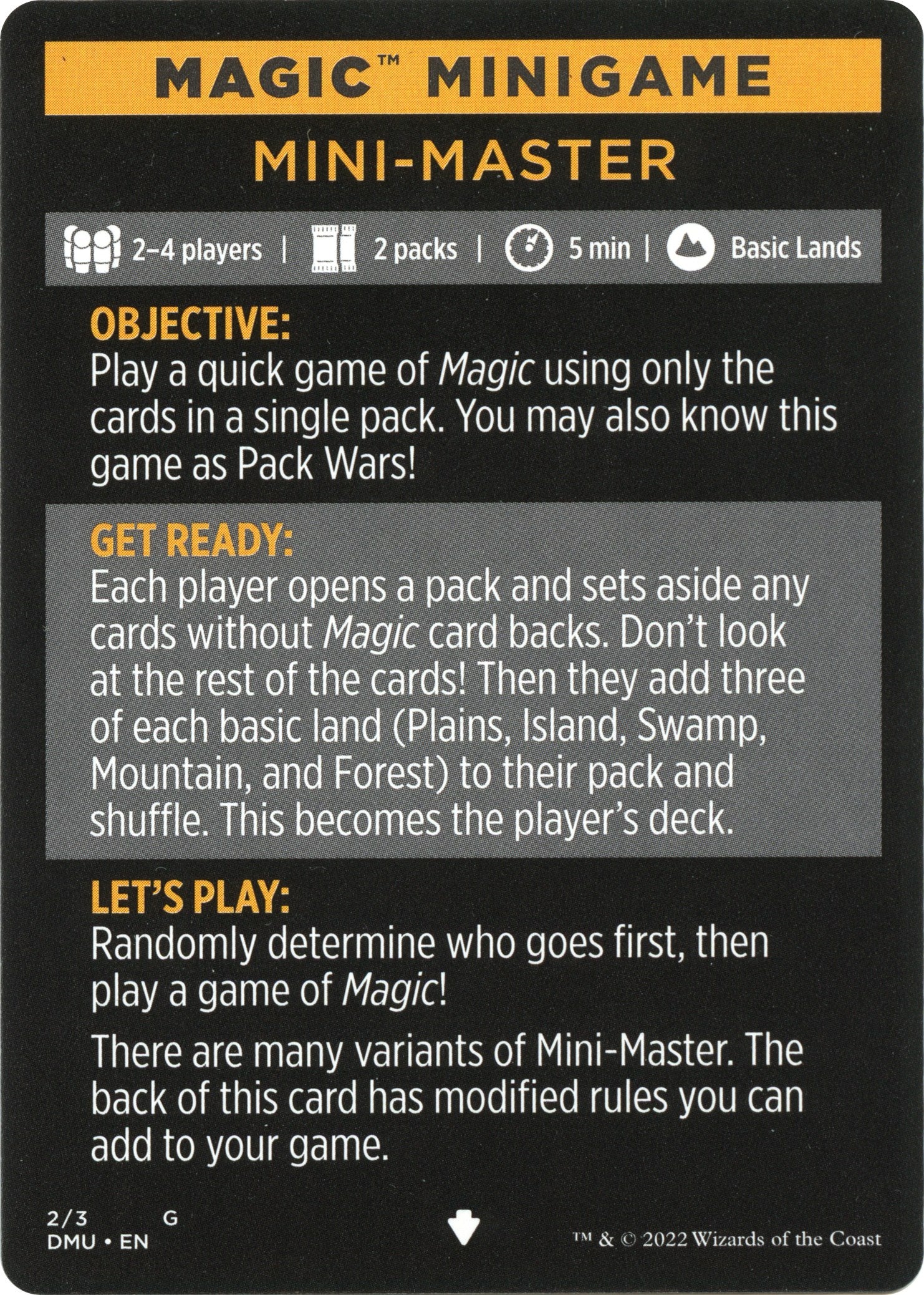 Mini-Master (Magic Minigame) [Dominaria United Minigame] | North Game Den