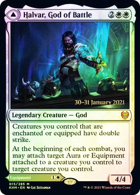 Halvar, God of Battle // Sword of the Realms  [Kaldheim Prerelease Promos] | North Game Den