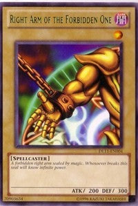 Right Arm of the Forbidden One (Green) [DL11-EN004] Rare | North Game Den