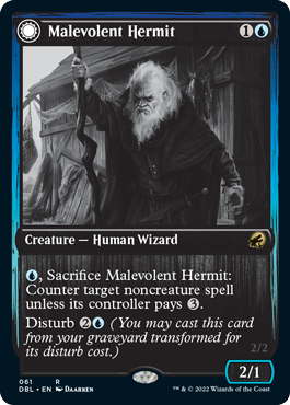 Malevolent Hermit // Benevolent Geist [Innistrad: Double Feature] | North Game Den