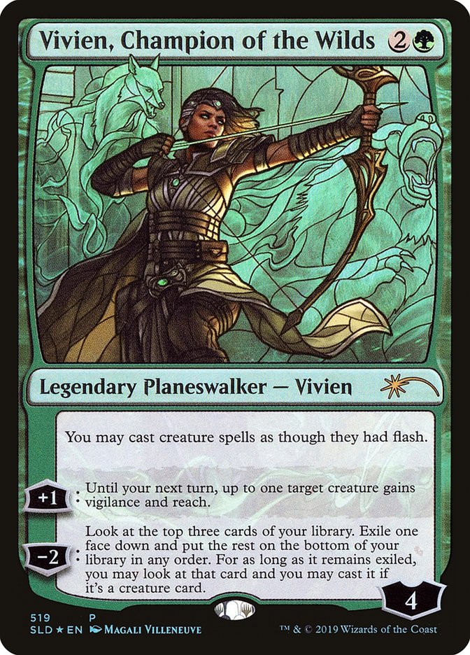 Vivien, Champion of the Wilds (Stained Glass) [Secret Lair Drop Promos] | North Game Den