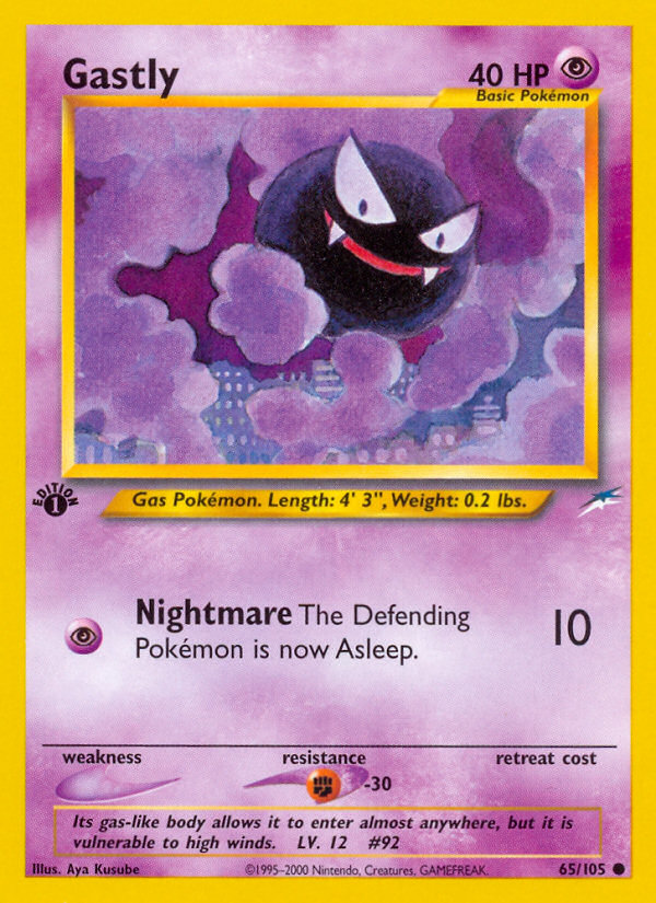 Gastly (65/105) [Neo Destiny 1st Edition] | North Game Den