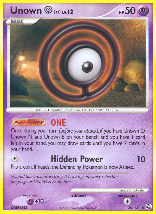 Unown O (70/132) [Diamond & Pearl: Secret Wonders] | North Game Den