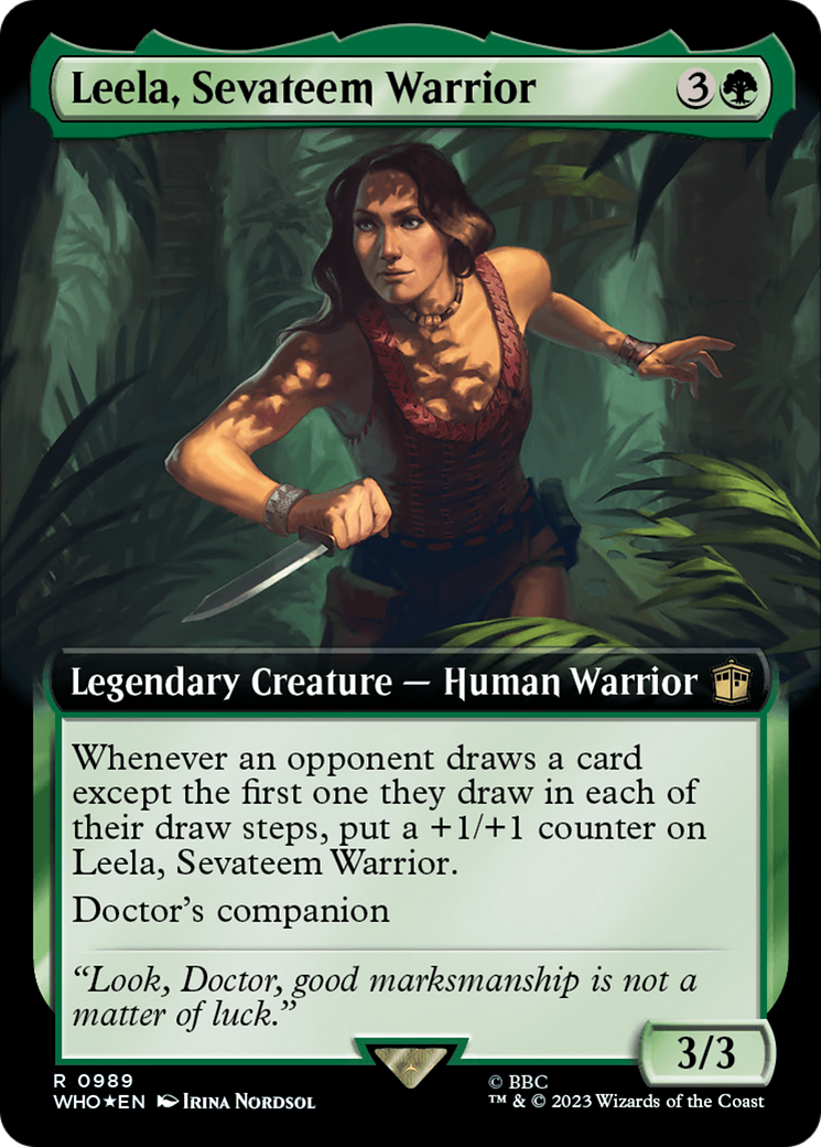 Leela, Sevateem Warrior (Extended Art) (Surge Foil) [Doctor Who] | North Game Den