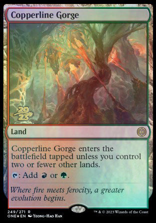 Copperline Gorge [Phyrexia: All Will Be One Prerelease Promos] | North Game Den