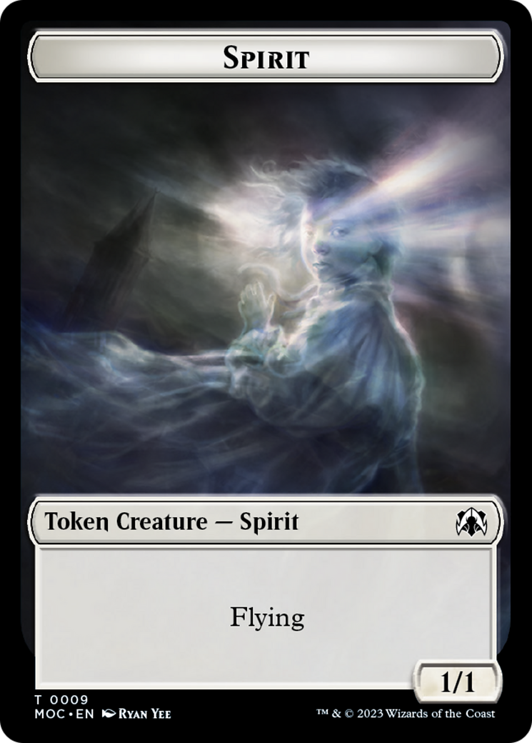 Spirit (9) // Treasure Double-Sided Token [March of the Machine Commander Tokens] | North Game Den