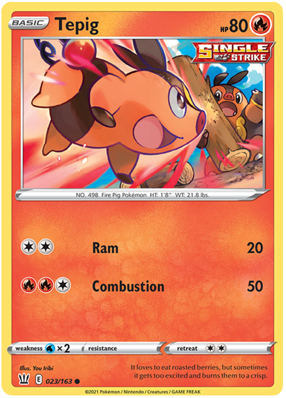 Tepig (023/163) [Sword & Shield: Battle Styles] | North Game Den