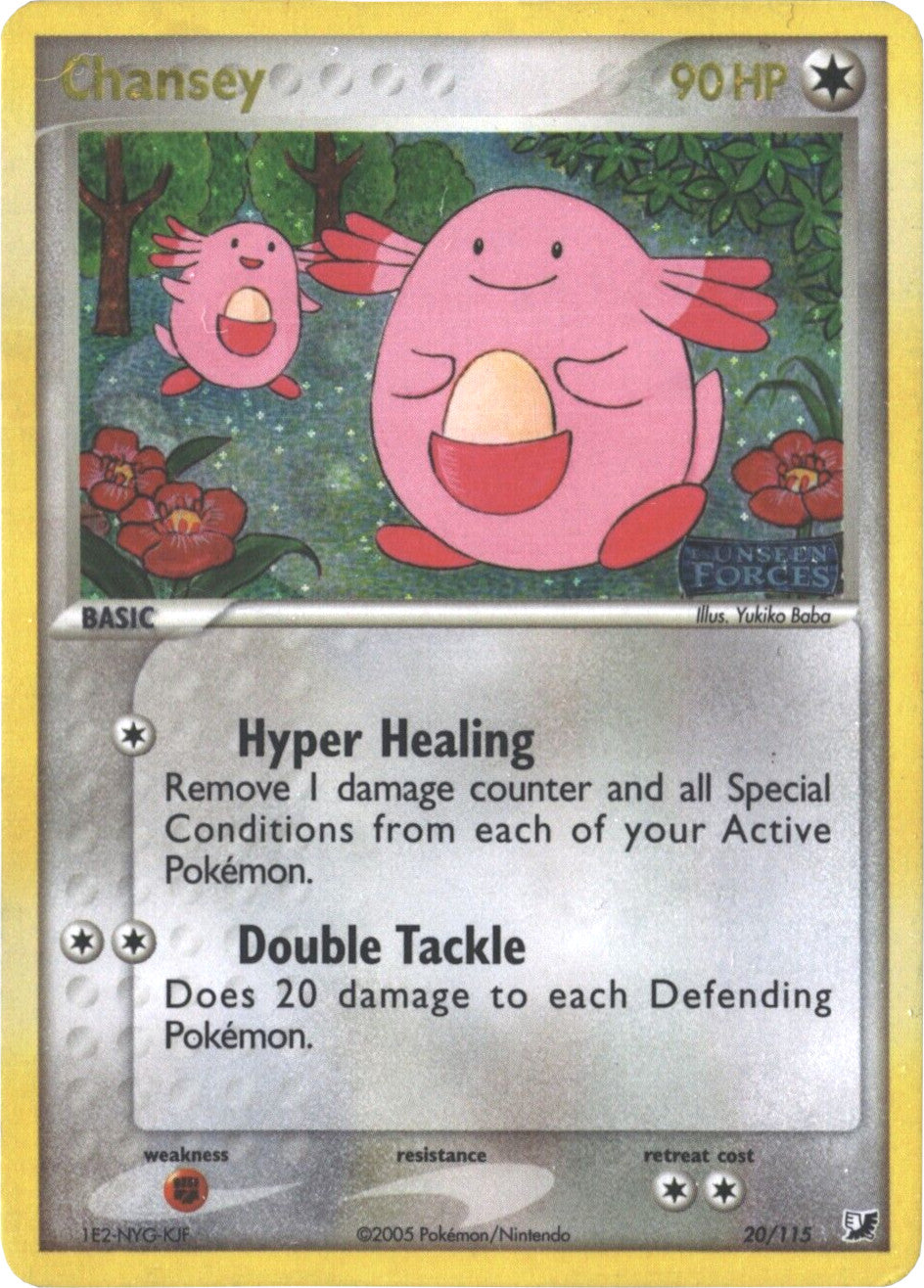 Chansey (20/115) (Stamped) [EX: Unseen Forces] | North Game Den