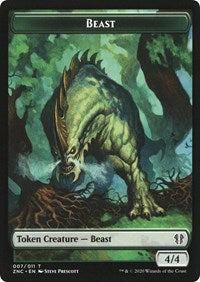 Beast // Saproling Double-sided Token [Commander: Zendikar Rising Tokens] | North Game Den
