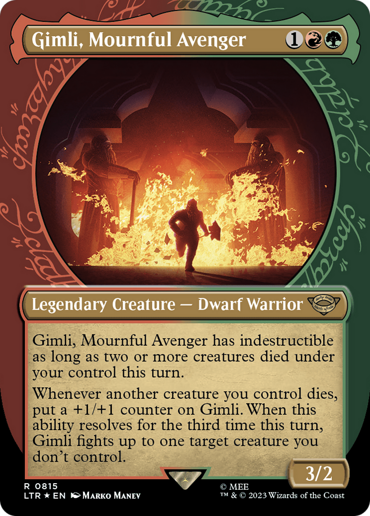 Gimli, Mournful Avenger (Showcase) (Surge Foil) [The Lord of the Rings: Tales of Middle-Earth] | North Game Den