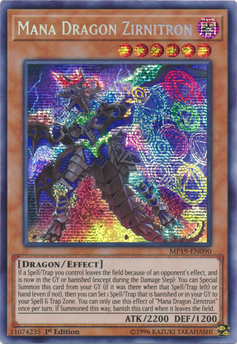 Mana Dragon Zirnitron [MP19-EN090] Prismatic Secret Rare | North Game Den