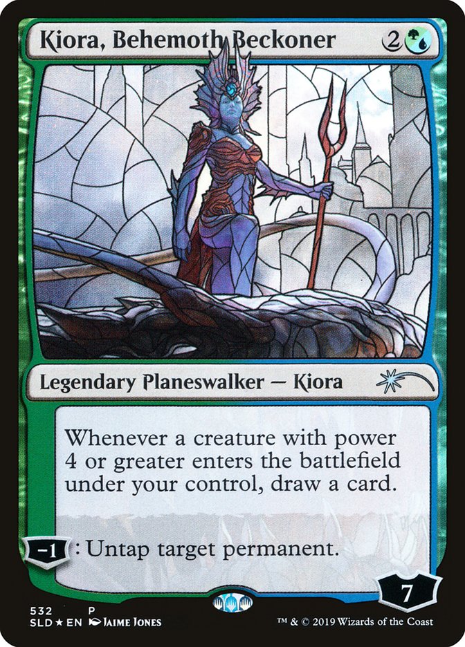 Kiora, Behemoth Beckoner (Stained Glass) [Secret Lair Drop Promos] | North Game Den