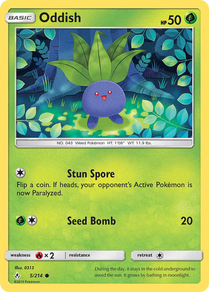 Oddish (5/214) [Sun & Moon: Unbroken Bonds] | North Game Den