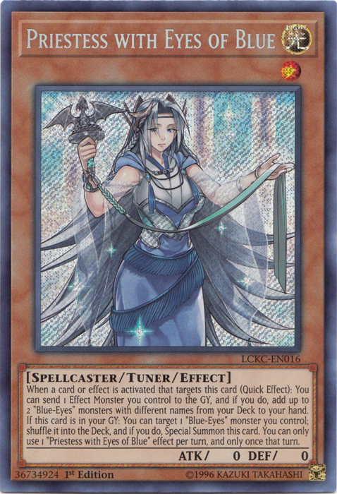 Priestess with Eyes of Blue [LCKC-EN016] Secret Rare | North Game Den