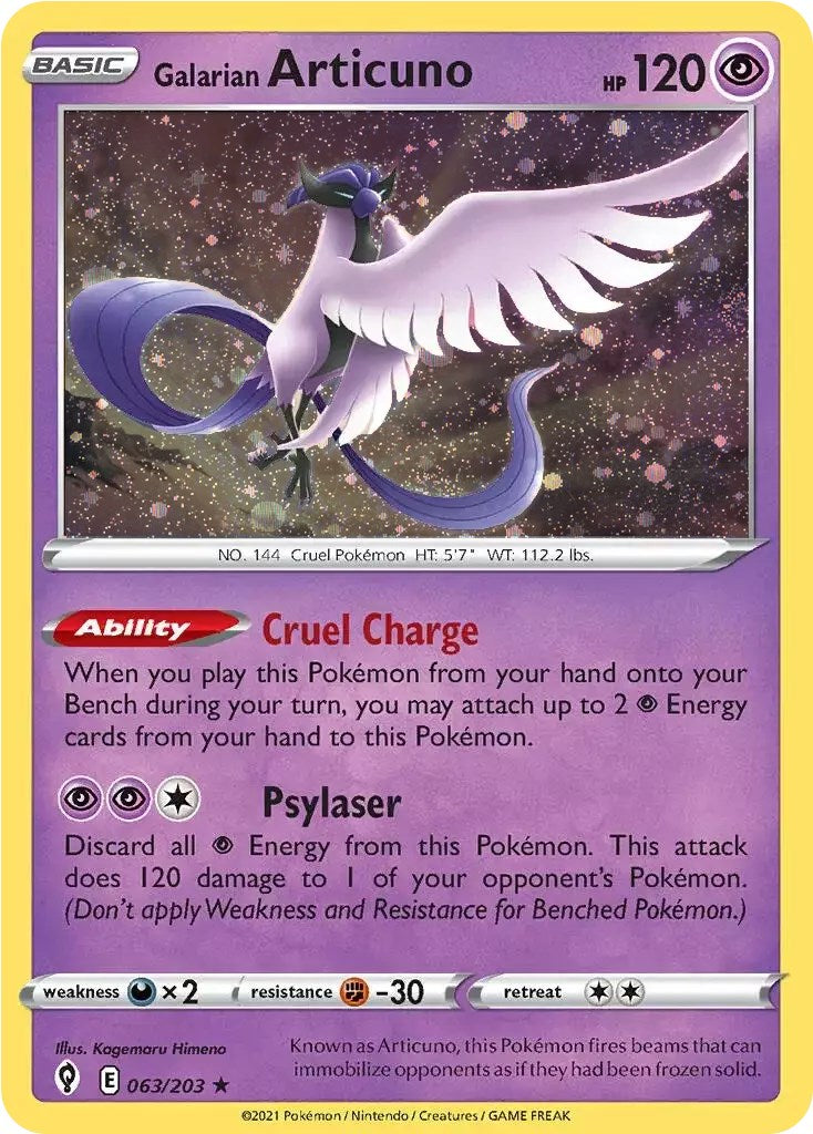 Galarian Articuno (063/203) (Cosmos Holo) [Sword & Shield: Evolving Skies] | North Game Den