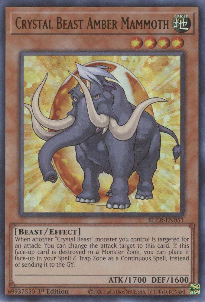 Crystal Beast Amber Mammoth [BLCR-EN051] Ultra Rare | North Game Den