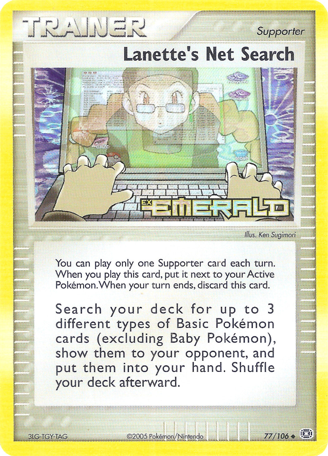 Lanette's Net Search (77/106) (Stamped) [EX: Emerald] | North Game Den