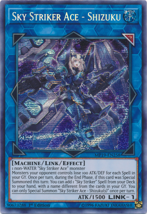 Sky Striker Ace - Shizuku [MP19-EN258] Prismatic Secret Rare | North Game Den