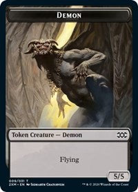 Demon // Elemental Double-sided Token [Double Masters Tokens] | North Game Den