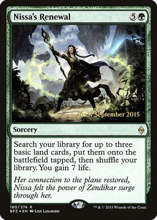 Nissa's Renewal [Battle for Zendikar Promos] | North Game Den