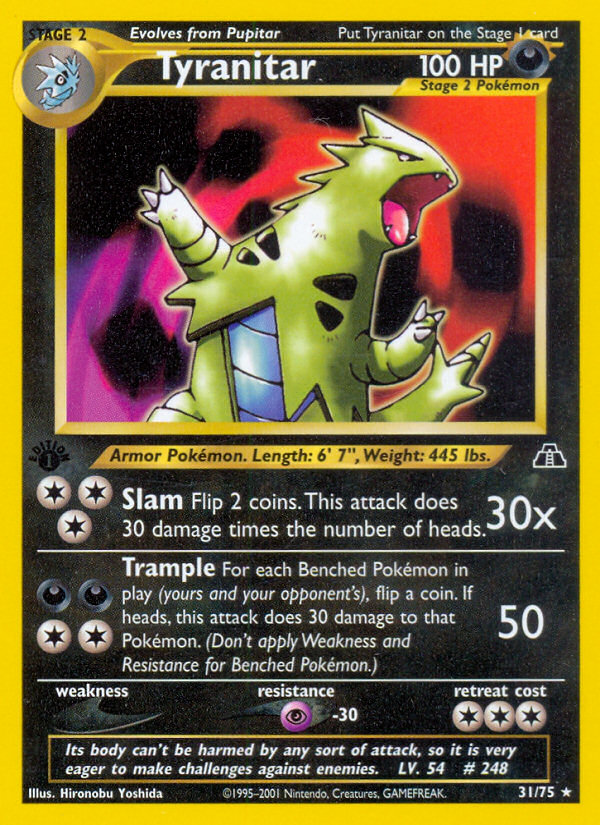 Tyranitar (31/75) [Neo Discovery 1st Edition] | North Game Den