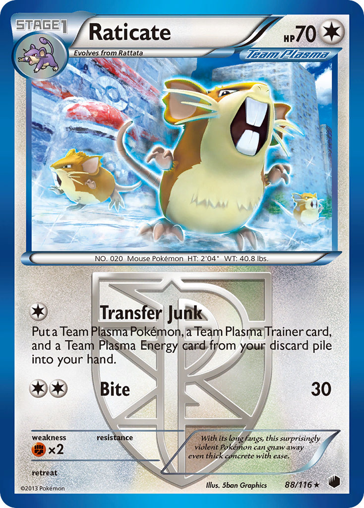 Raticate (88/116) [Black & White: Plasma Freeze] | North Game Den