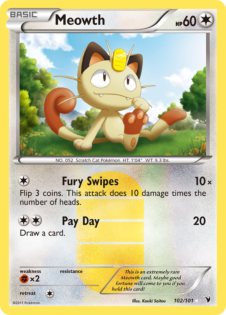 Meowth (102/101) [Black & White: Noble Victories] | North Game Den