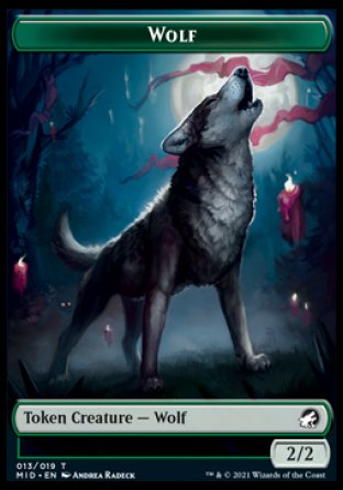 Wolf // Beast (008) Double-sided Token [Innistrad: Midnight Hunt Tokens] | North Game Den