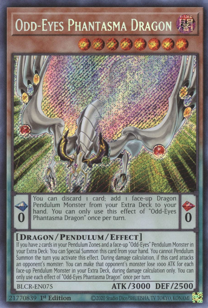 Odd-Eyes Phantasma Dragon [BLCR-EN075] Secret Rare | North Game Den