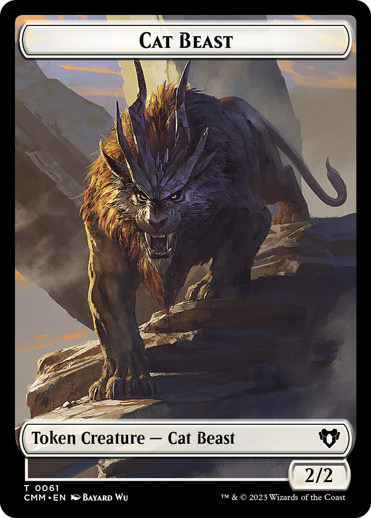 Cleric // Cat Beast Double-Sided Token [Commander Masters Tokens] | North Game Den
