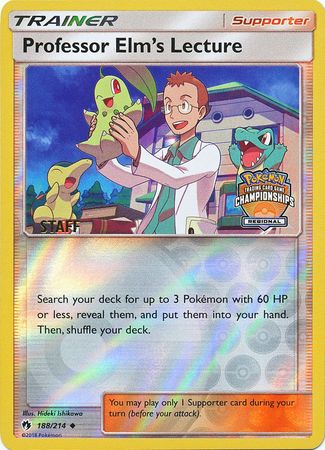 Professor Elm's Lecture (188/214) (Regional Championship Promo Staff) [Sun & Moon: Lost Thunder] | North Game Den