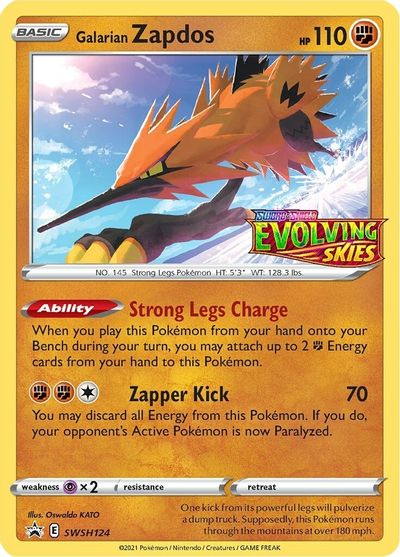 Galarian Zapdos (SWSH124) (Prerelease Promo) [Sword & Shield: Black Star Promos] | North Game Den