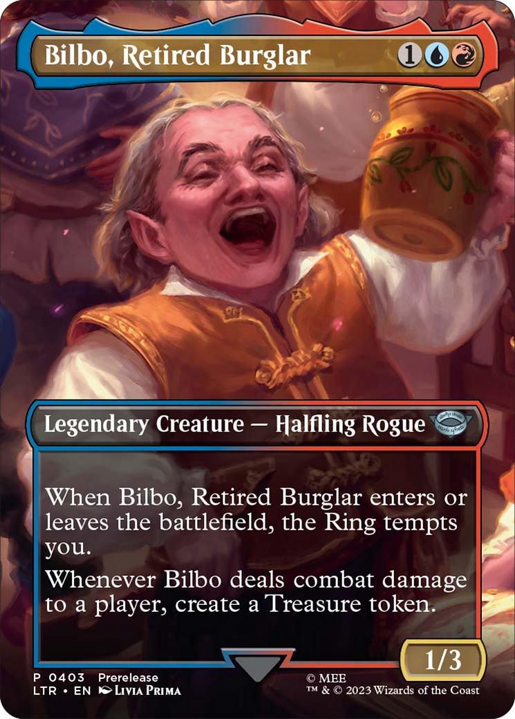 Bilbo, Retired Burglar (Borderless Alternate Art) [The Lord of the Rings: Tales of Middle-Earth] | North Game Den