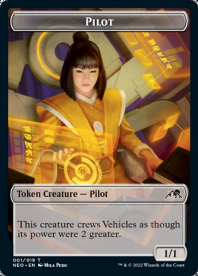 Myr // Pilot Double-sided Token [Kamigawa: Neon Dynasty Commander Tokens] | North Game Den