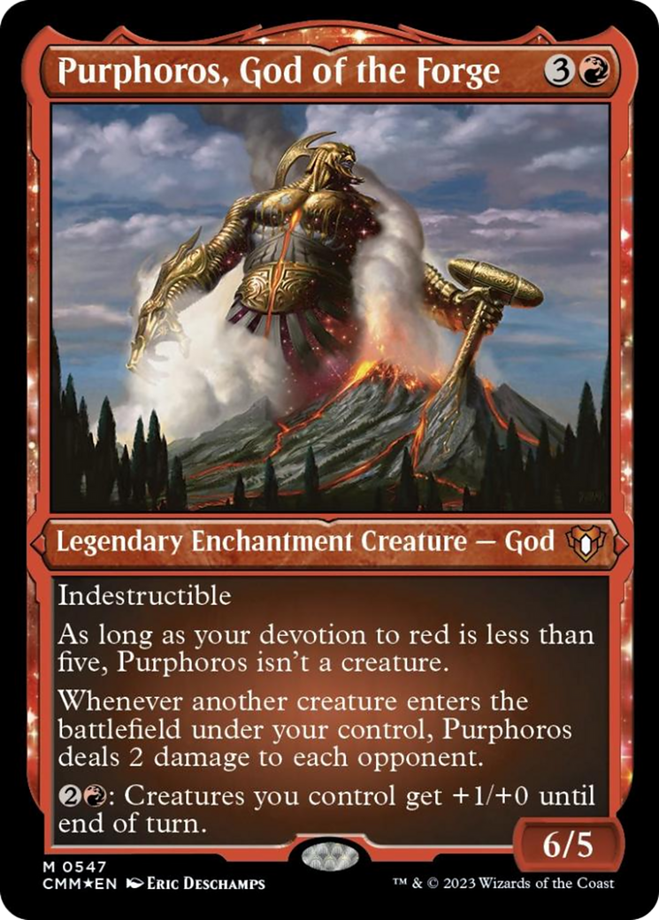 Purphoros, God of the Forge (Foil Etched) [Commander Masters] | North Game Den