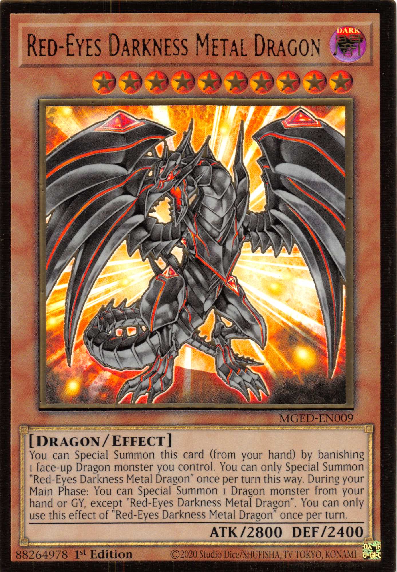 Red-Eyes Darkness Metal Dragon [MGED-EN009] Gold Rare | North Game Den