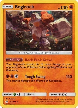 Regirock (53/111) (Cosmos Holo) [Sun & Moon: Crimson Invasion] | North Game Den