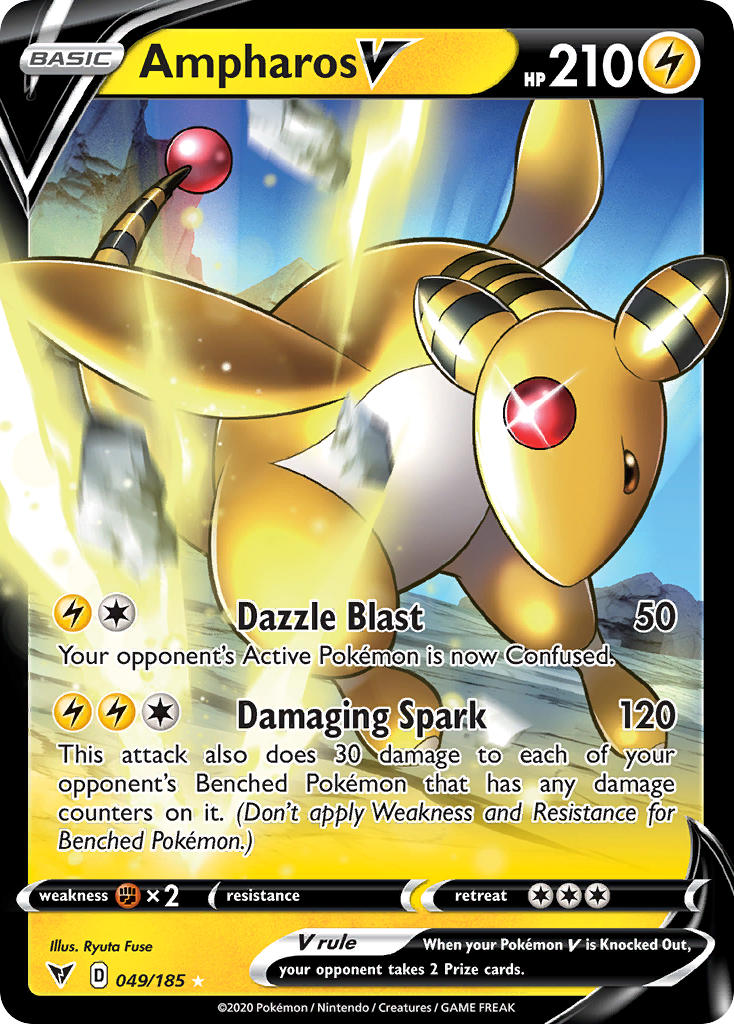 Ampharos V (049/185) [Sword & Shield: Vivid Voltage] | North Game Den