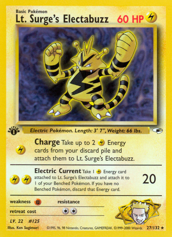 Lt. Surge's Electabuzz (27/132) [Gym Heroes 1st Edition] | North Game Den