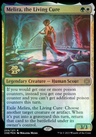 Melira, the Living Cure [Phyrexia: All Will Be One Prerelease Promos] | North Game Den