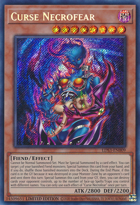 Curse Necrofear [LDS3-EN009] Secret Rare | North Game Den