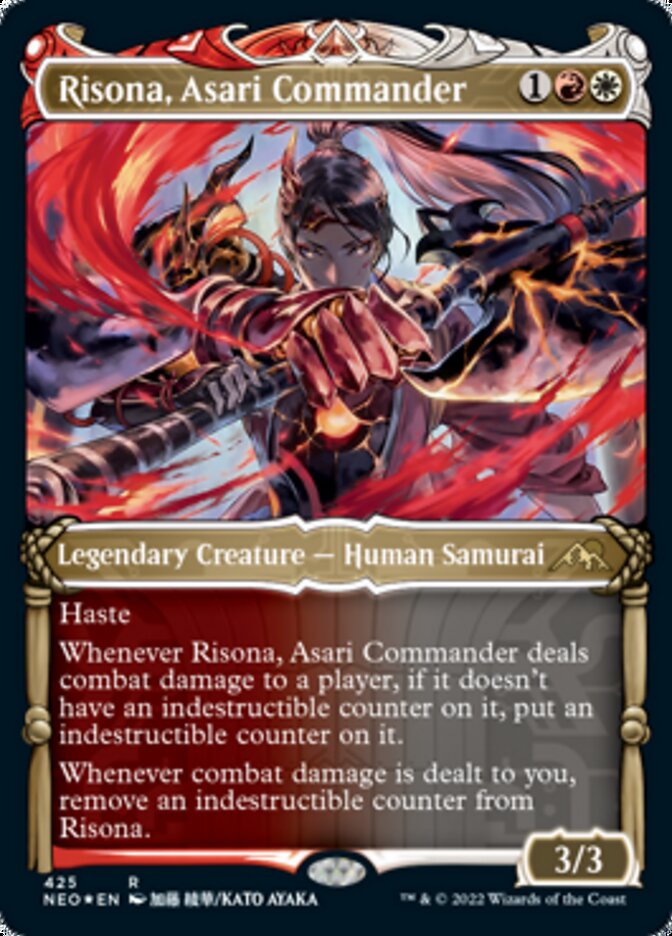 Risona, Asari Commander (Showcase) (Foil Etched) [Kamigawa: Neon Dynasty] | North Game Den