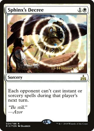 Sphinx's Decree [Rivals of Ixalan Promos] | North Game Den