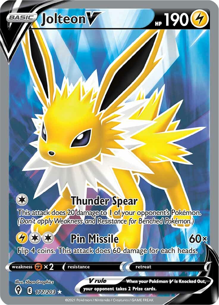 Jolteon V (177/203) [Sword & Shield: Evolving Skies] | North Game Den