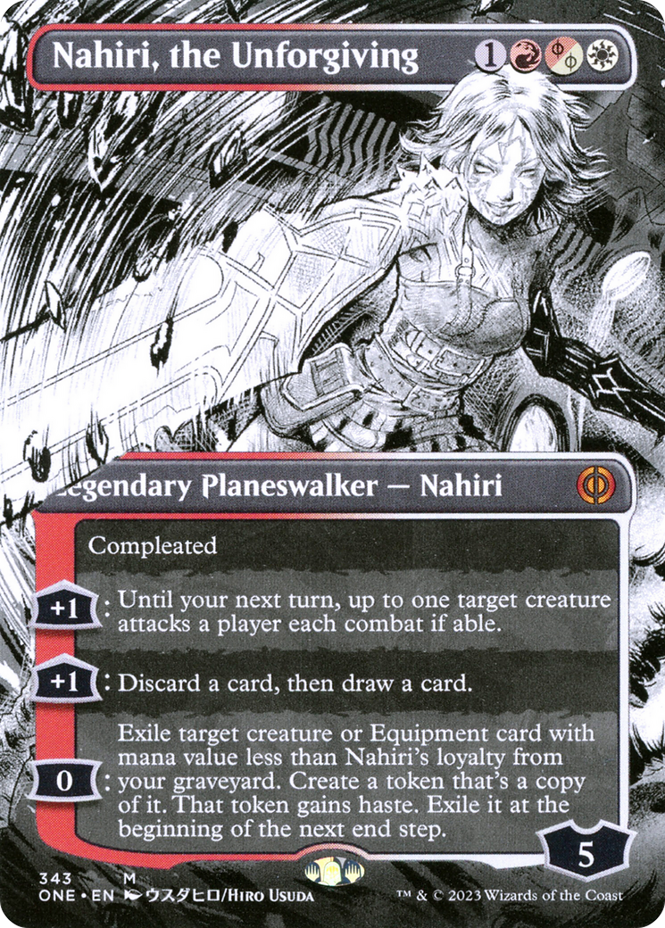 Nahiri, the Unforgiving (Borderless Manga) [Phyrexia: All Will Be One] | North Game Den