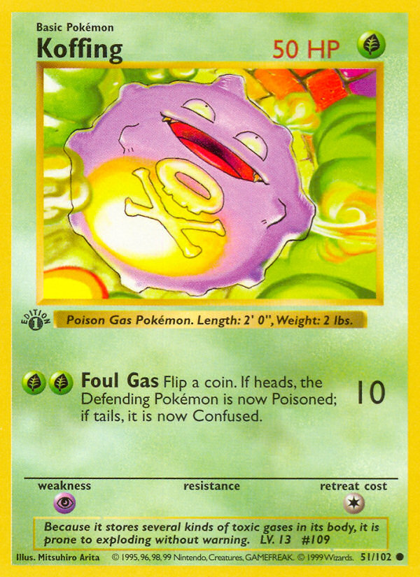 Koffing (51/102) (Shadowless) [Base Set 1st Edition] | North Game Den