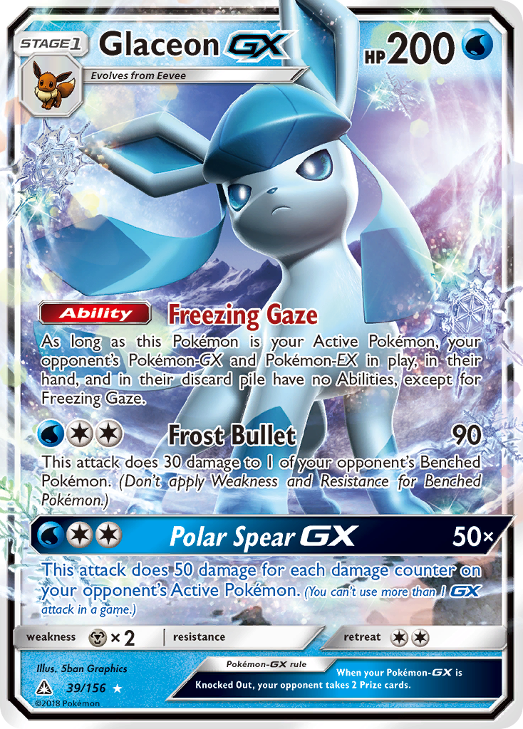 Glaceon GX (39/156) [Sun & Moon: Ultra Prism] | North Game Den