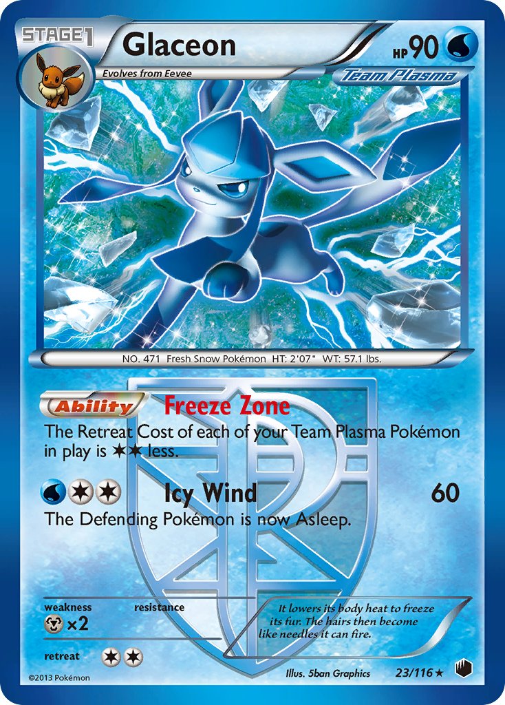 Glaceon (23/116) (Theme Deck Exclusive) [Black & White: Plasma Freeze] | North Game Den